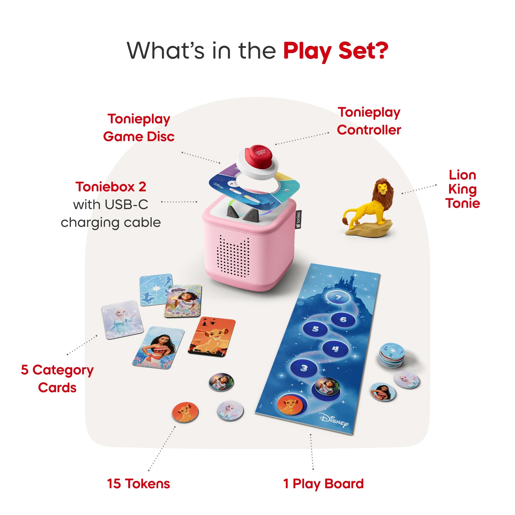 Toniebox 2 Lion King Play Set, Cloud Pink