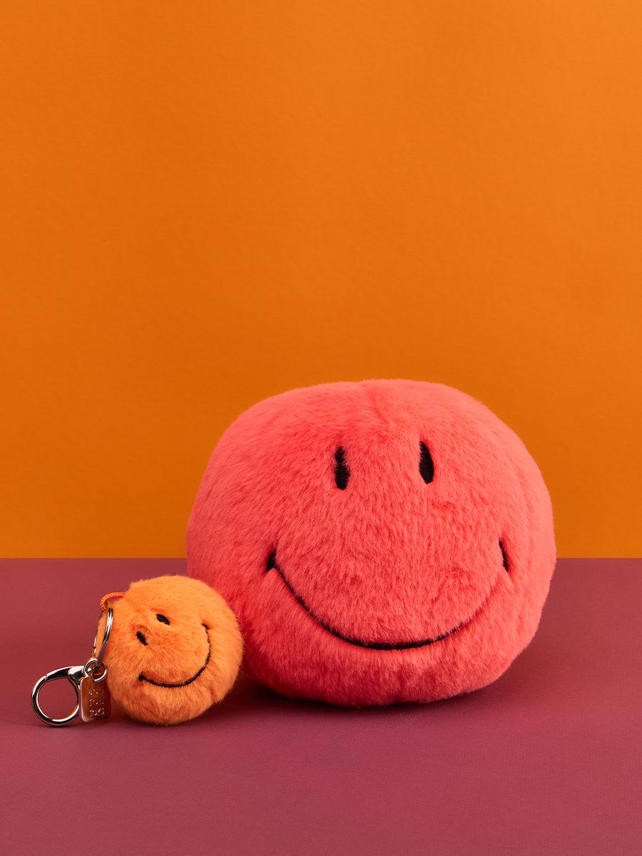 Smiley ECO Fuzzy Keychain (5.5cm) - Orange