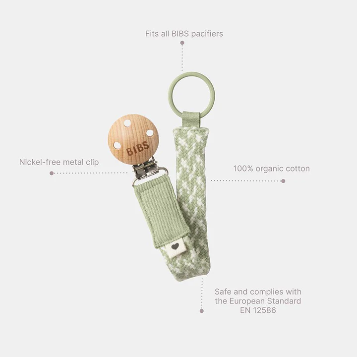 BIBS Pacifier Clip Braid - Violet/Mauve - Bubbadue