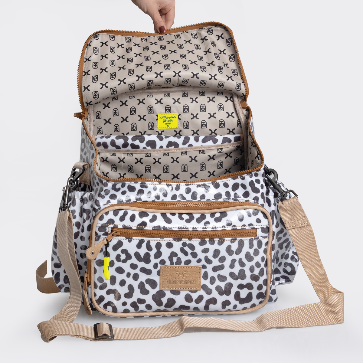 Thandana Baby Changing Backpack - Laminated Fabric & Genuine Leather