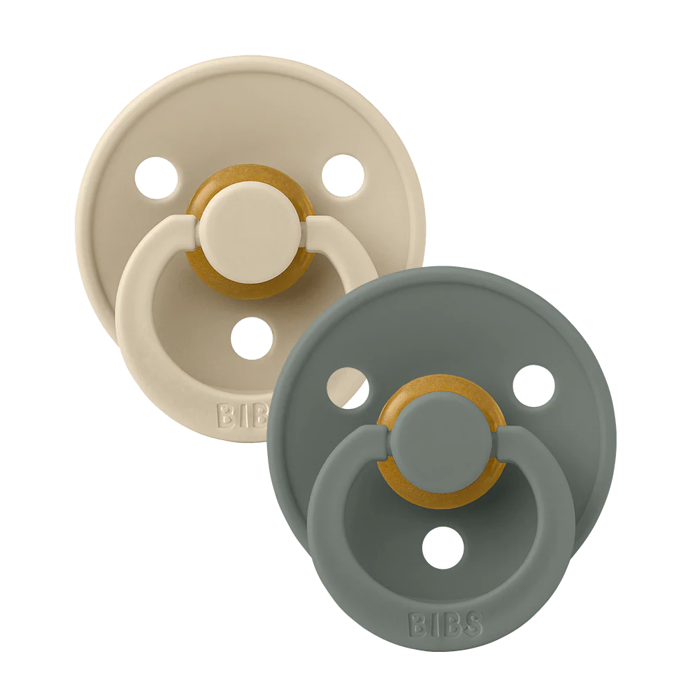 BIBS Colour Pacifiers 2 Pack - Vanilla/Pine