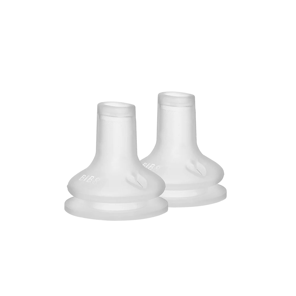 Gnash BIBS Bottle Silicone Spout Nipple 2 Pack for baby care, showing soft silicone spouts for feeding and transition.