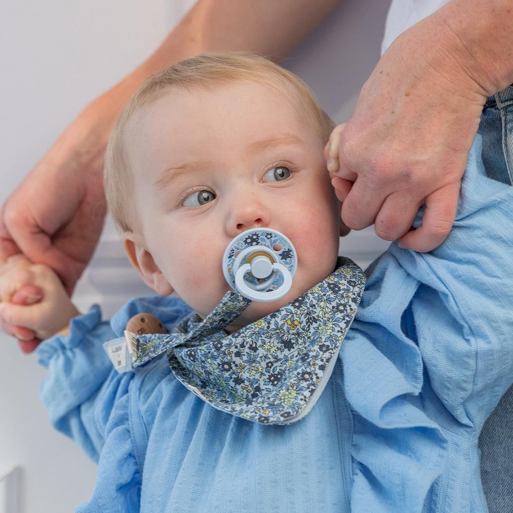BIBS x LIBERTY Colour 2 Pack Chamomile Lawn - Baby Blue Mix - Bubbadue