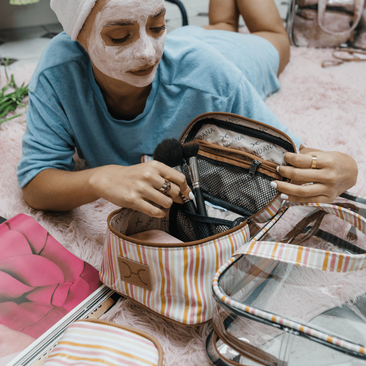 Thandana Cosmetic Maxi Bag Set - Laminated Fabric