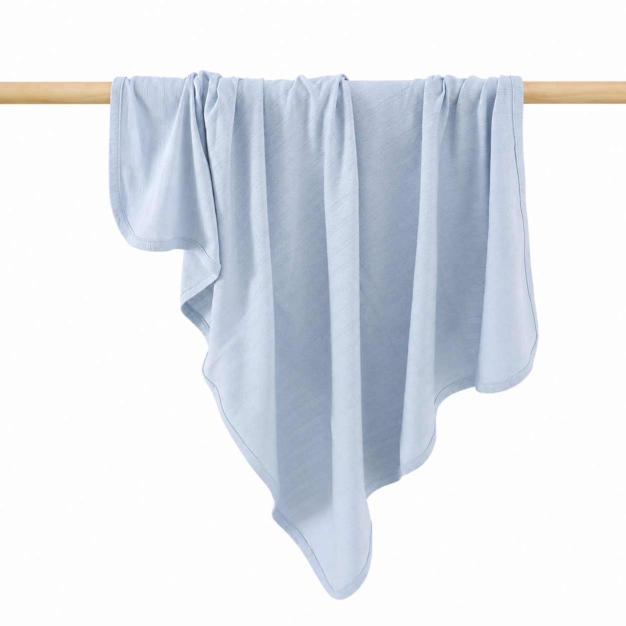 Haven Pointelle Baby Blanket in Misty Blue