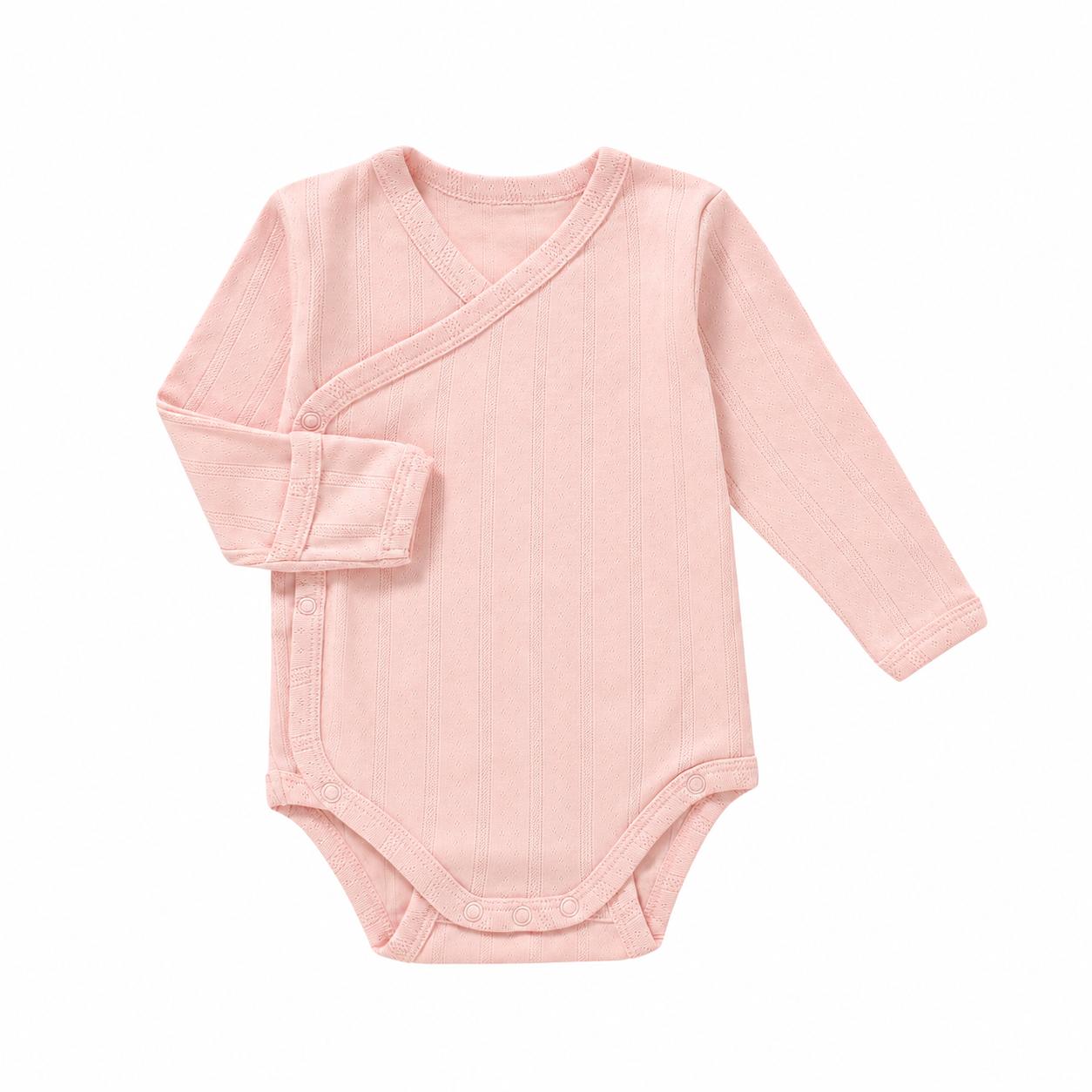 Haven Pointelle Kimono Vest in Blush, laid flat