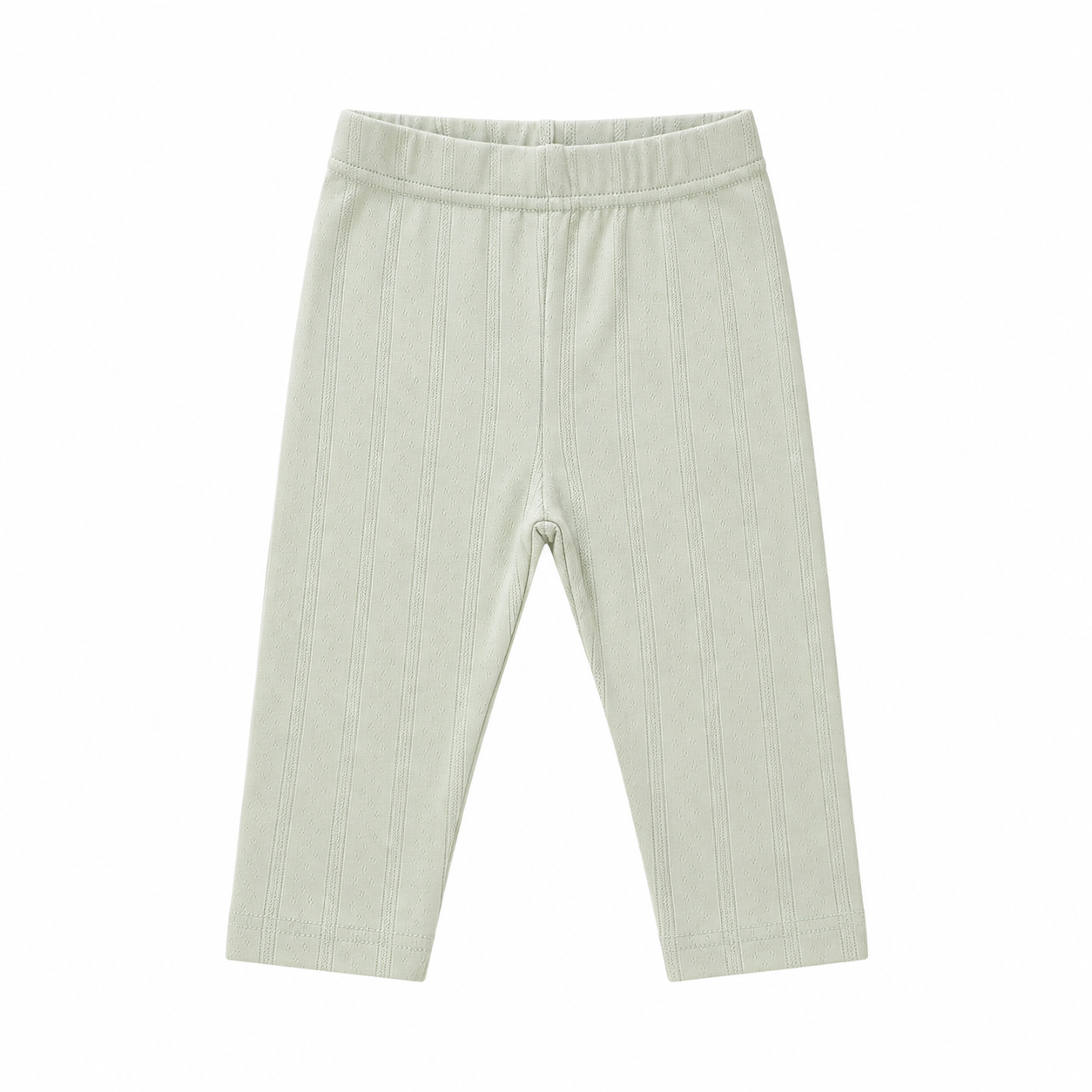 Haven Pointelle Pants in Sage, laid flat