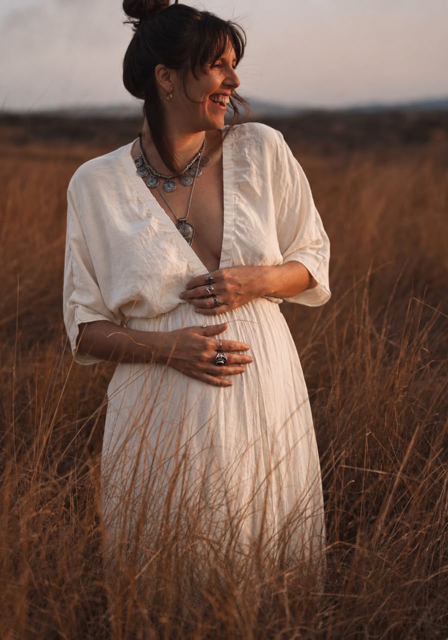 Lula Maternity Dress in Cream