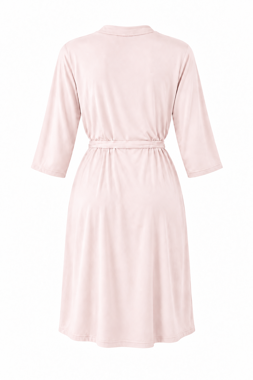 Mamadue Wrap Robe in Blush, back view