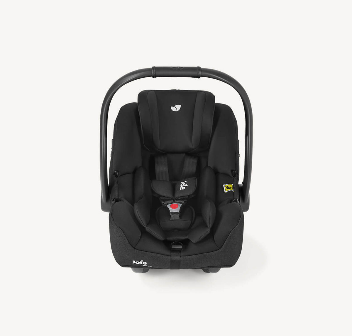 Joie i-Gemm 3 i-Size infant car seat in Raven with raised headrest and secure harness for newborn safety.