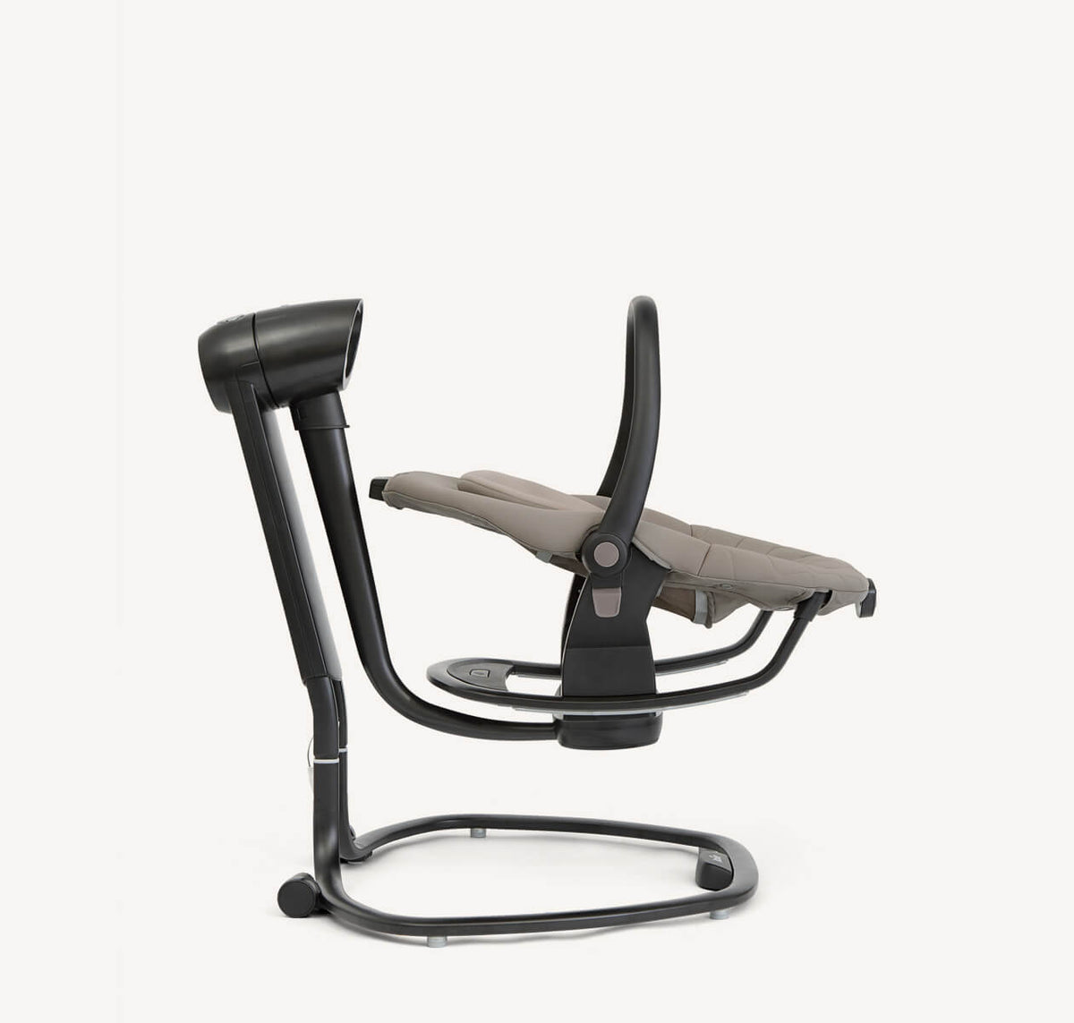 Joie Serina 2-in-1 baby bouncer and rocker in Hazelnut, with reclined profile and soft fabric seating for comfort.
