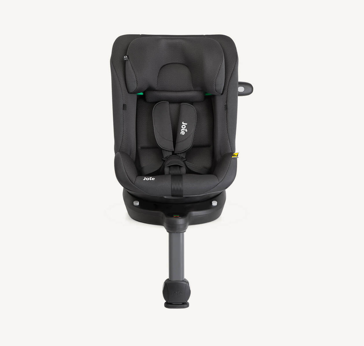 Joie i-Spin 360 Max spinning car seat in Mercury Mesh with canopy, designed for safety and comfort for infants and toddlers.