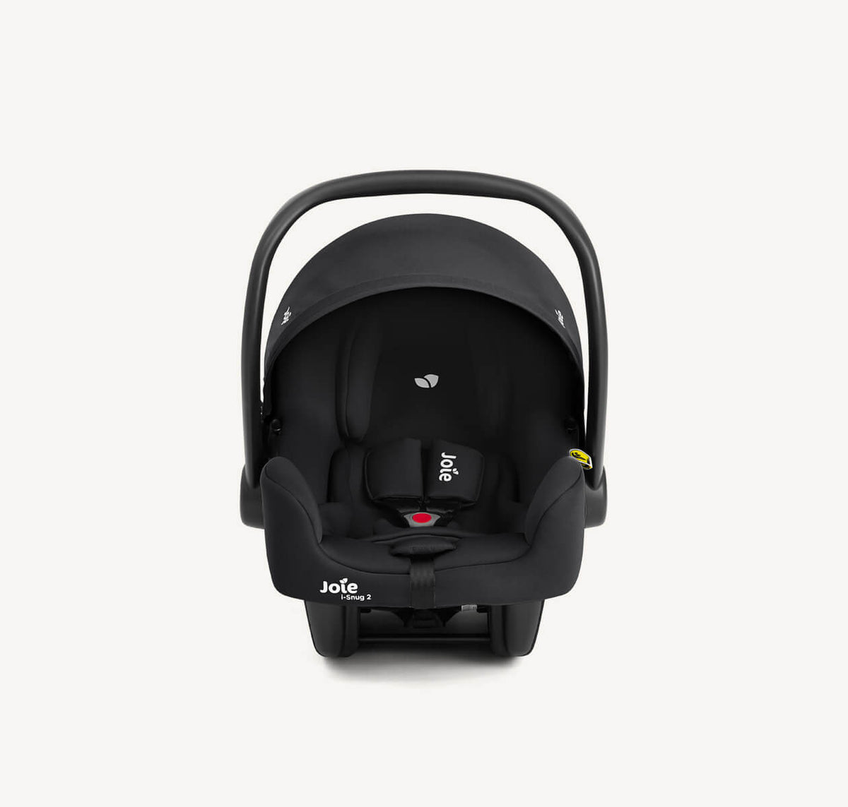 Joie Litetrax 3 travel system with i-Snug 2 infant car seat in coal color, showing the car seat attached to the stroller frame.