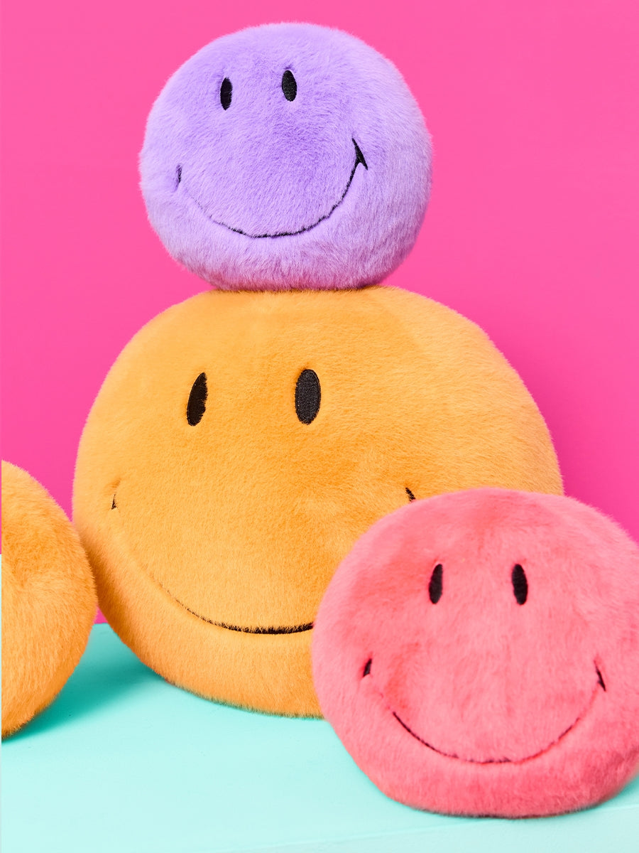 Smiley ECO Fuzzy Plush (13cm) - Bright Coral