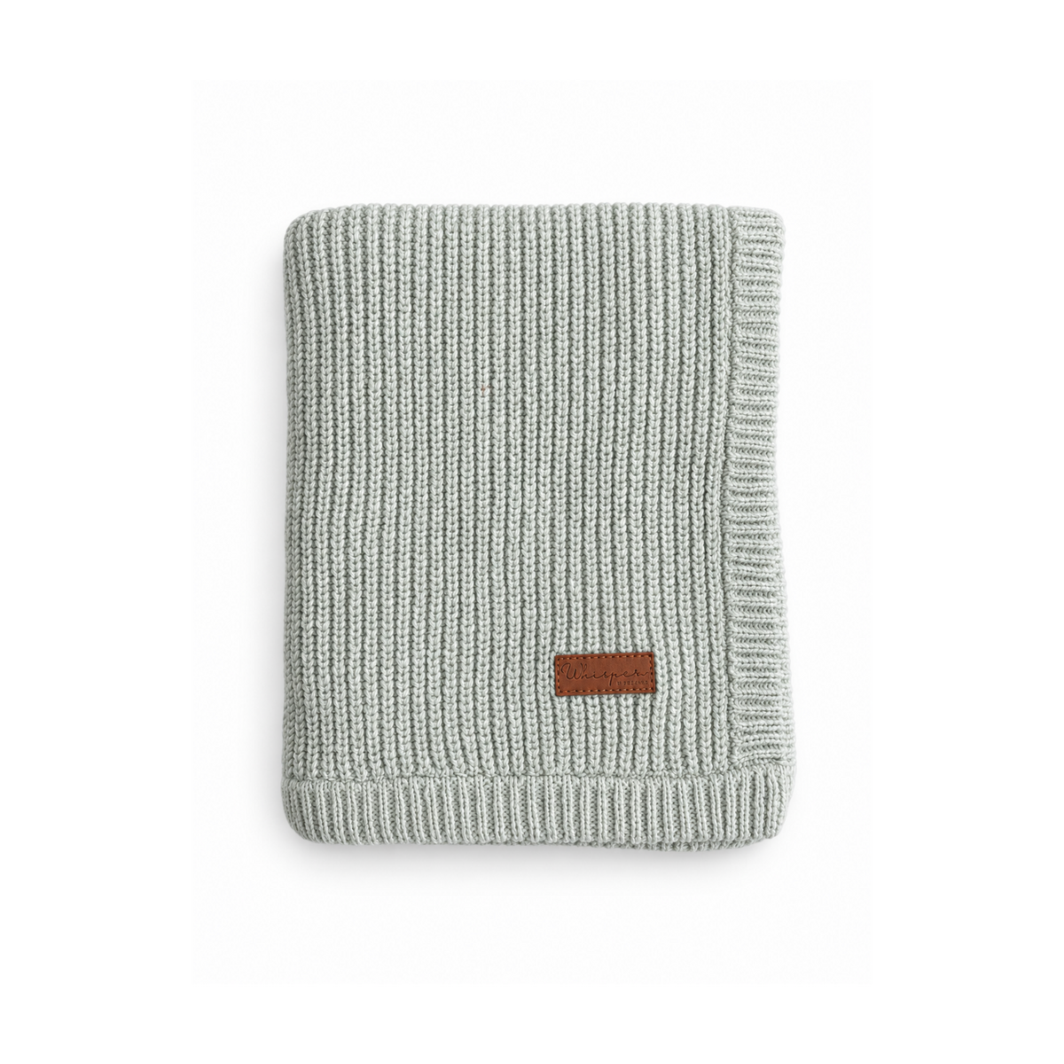 Bubbadue Duck Egg Whisper Weighted Knitted Blanket with soft, textured knit in a calming duck egg color.