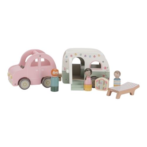 Little Dutch Wooden Toy Car with Caravan