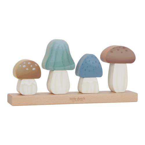 Little Dutch Wooden Mushroom Stacking Puzzle - Forest Friends