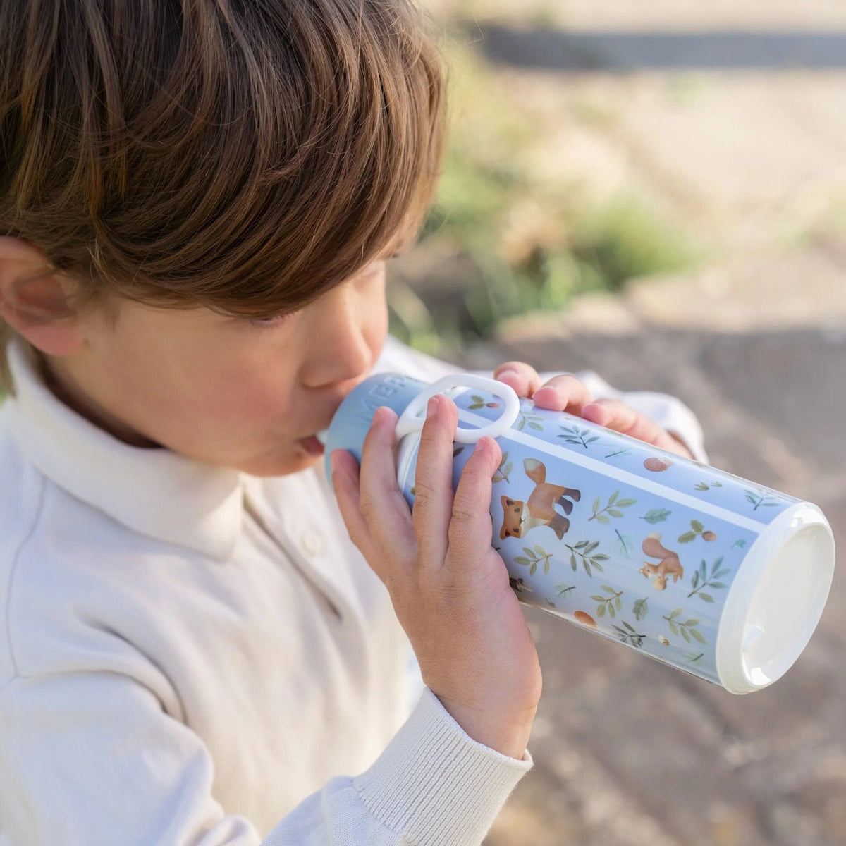 Little Dutch Pop-Up Drink Bottle Campus 400ml - Forest Friends