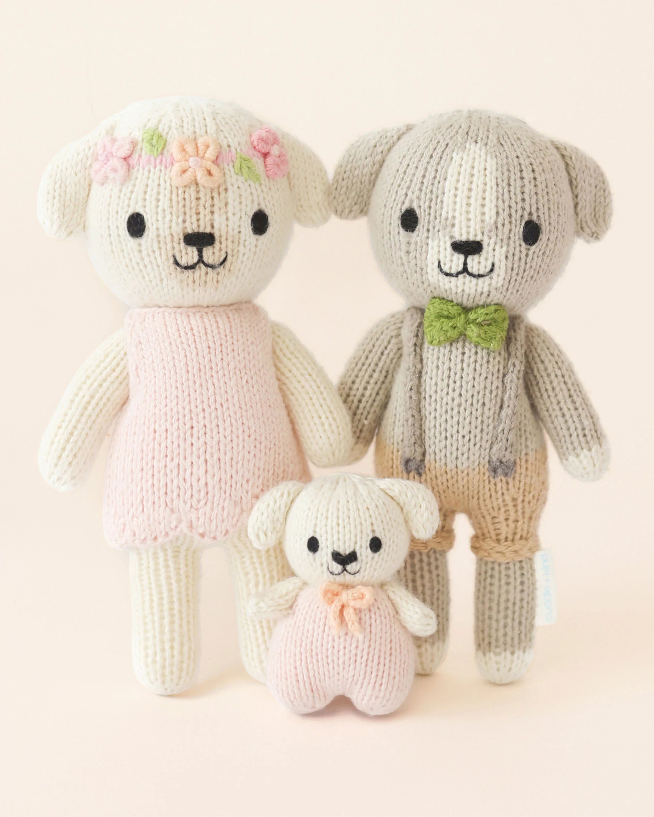 Tiny Charlotte the Dog plush from Cuddle + Kind, soft and cuddly stuffed toy with detailed features and adorable expression.