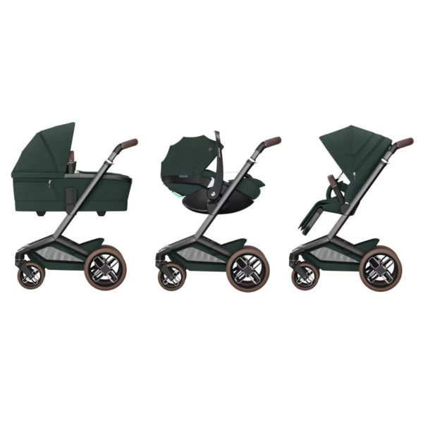 Fame Travel System: Fame Stroller + Pebble 360 Pro Car Seat + Fame Carrycot - Twillic Green