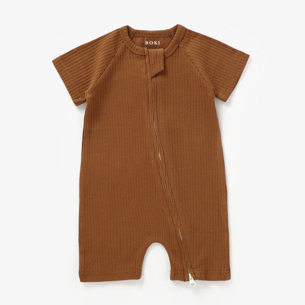 Organic Ribbed Summer Zipsuit - Baby Clothing (0-3 Months) - Bubbadue