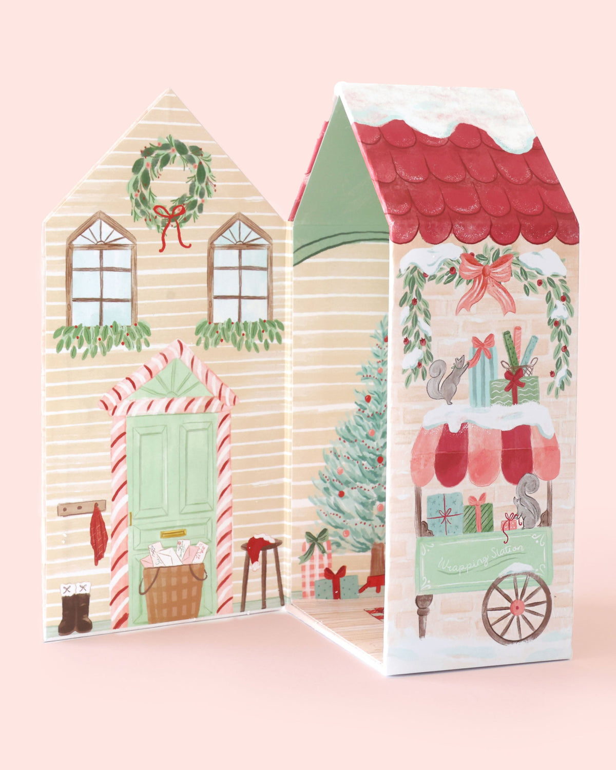 Soft plush Tiny Santa toy from Cuddle + Kind featuring a red hat, white beard, and cozy holiday outfit.