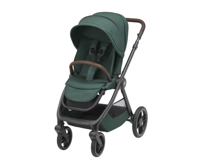 Oxford + Travel System: Oxford Stroller + Sense Carrycot + Pebble 360 Pro Car Seat + FamilyFix 360 Pro Slide Base - Twillic Green - Bubbadue