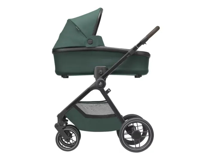 Oxford + Travel System: Oxford Stroller + Sense Carrycot + Pebble 360 Pro Car Seat + FamilyFix 360 Pro Slide Base - Twillic Green - Bubbadue