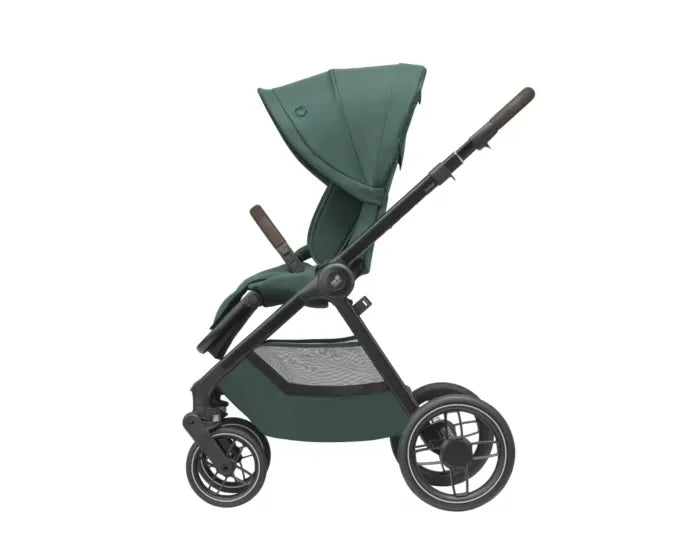Oxford + Travel System: Oxford Stroller + Sense Carrycot + Pebble 360 Pro Car Seat + FamilyFix 360 Pro Slide Base - Twillic Green - Bubbadue
