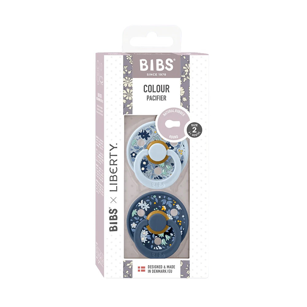 BIBS x LIBERTY Colour 2 Pack Chamomile Lawn - Baby Blue Mix