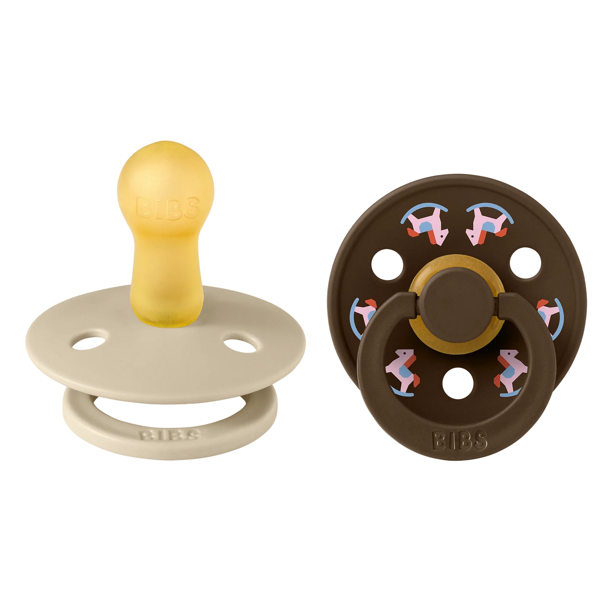 BIBS Colour Pacifiers 2 Pack - Holiday Horse Vanilla/Mocha | Bubbadue