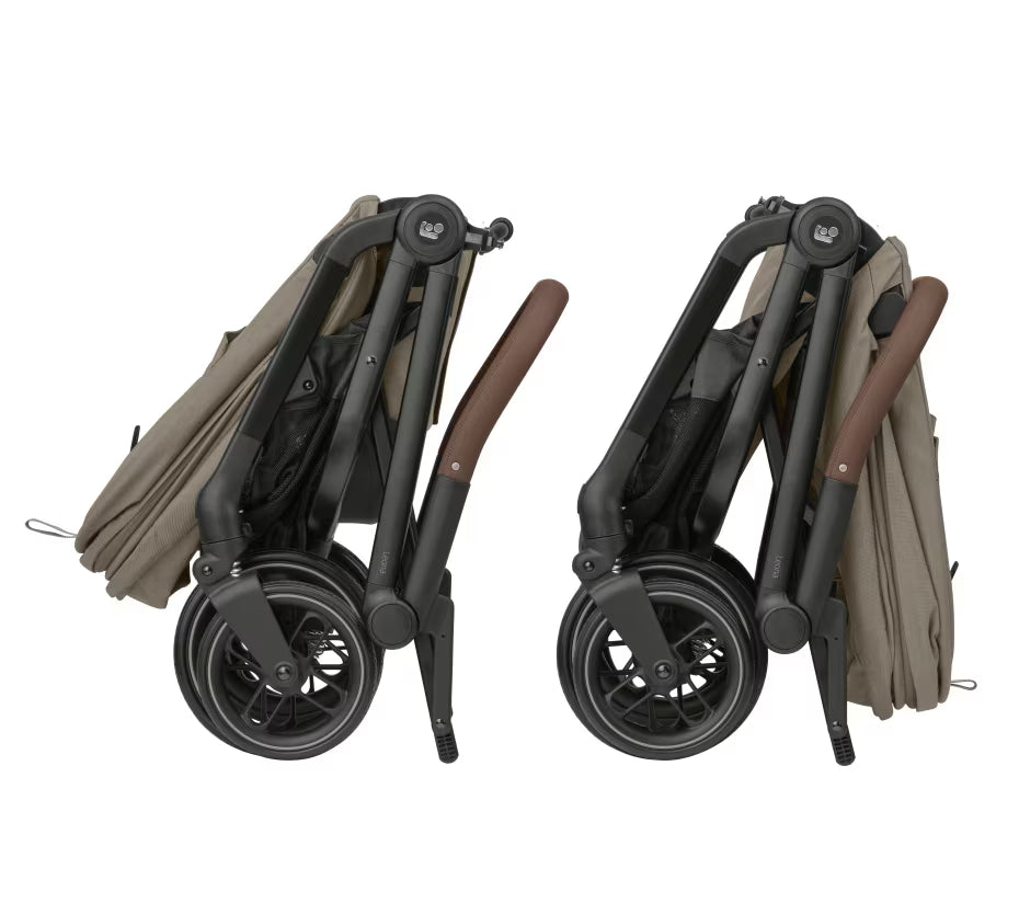 Leona² Travel System: Leona² Stroller + Sense Carrycot + Pebble 360 Pro Car Seat + FamilyFix 360 Pro Slide Base - Twillic Truffle - Bubbadue