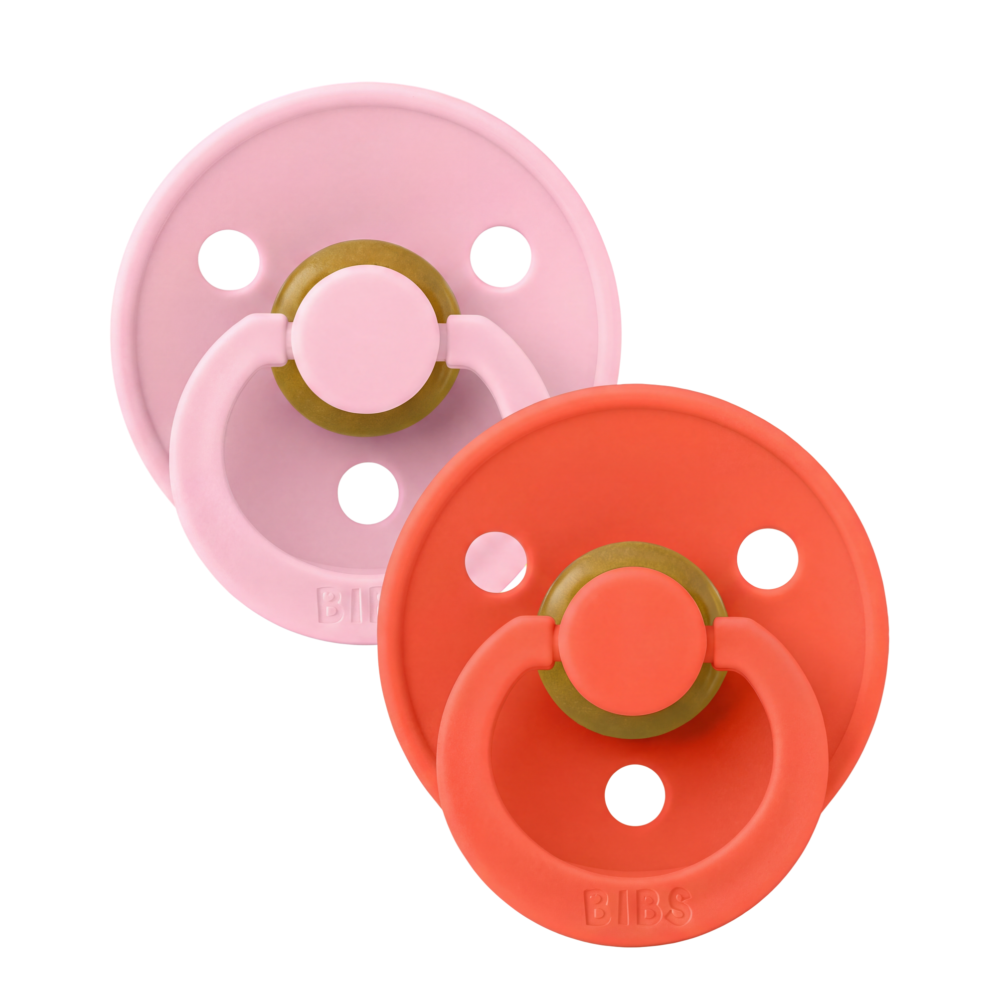 BIBS Colour Pacifiers 2 Pack Baby Pink Tango