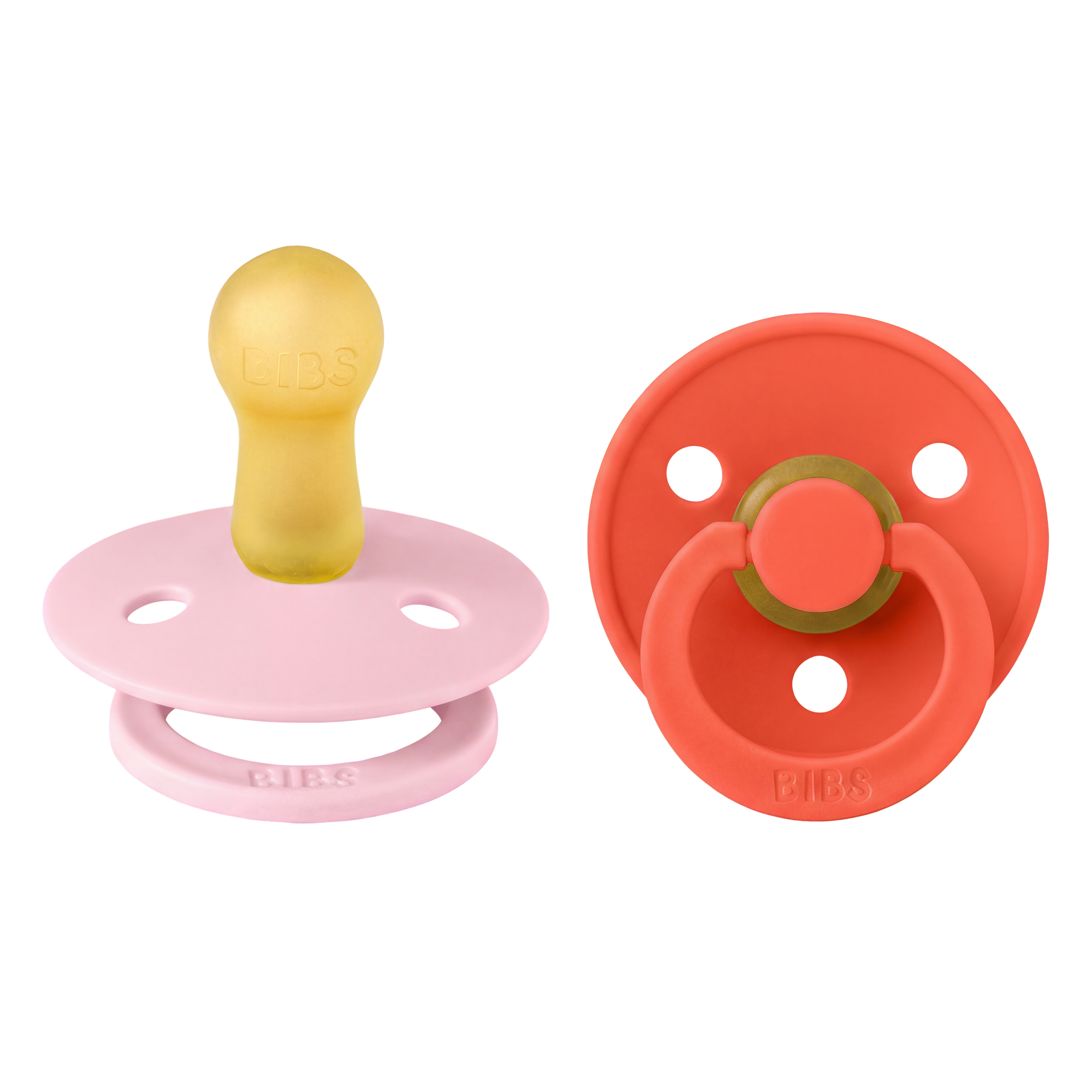 BIBS Colour Pacifiers 2 Pack Baby Pink Tango detail