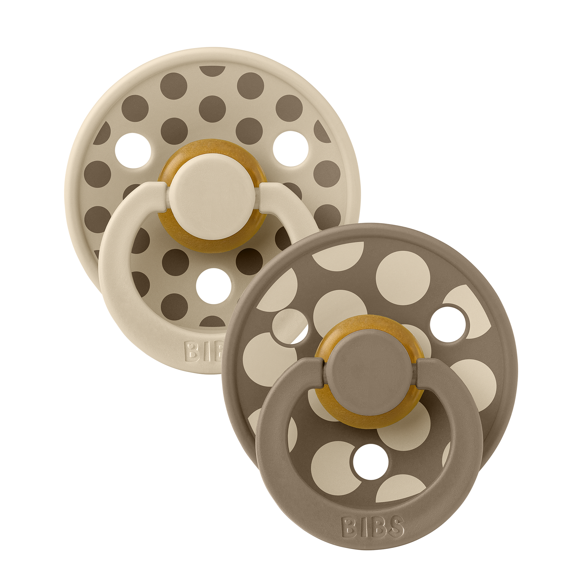 BIBS Studio Colour 2 Pack Polka Vanilla Dark Oak