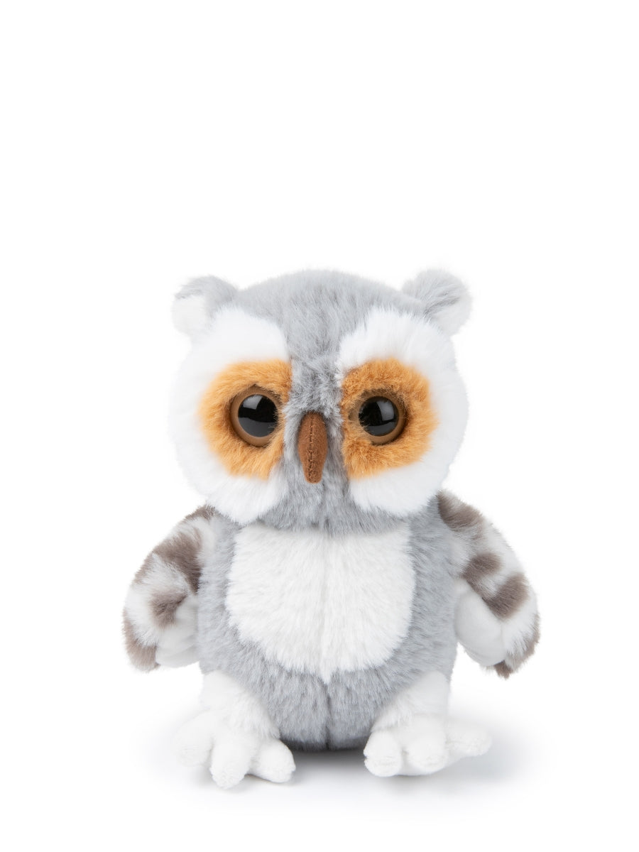 WWF ECO Fluffy Owl Plush (15cm) - Grey