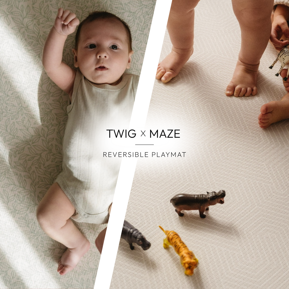 Dwinguler Reversible Playmat - Twig & Maze
