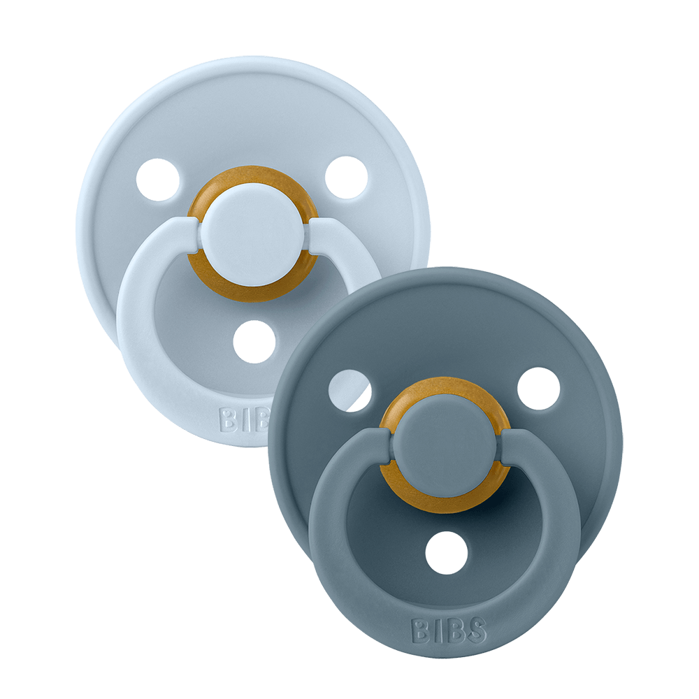 BIBS Colour Pacifiers 2 Pack - Anatomical Baby Blue/Petrol - Bubbadue