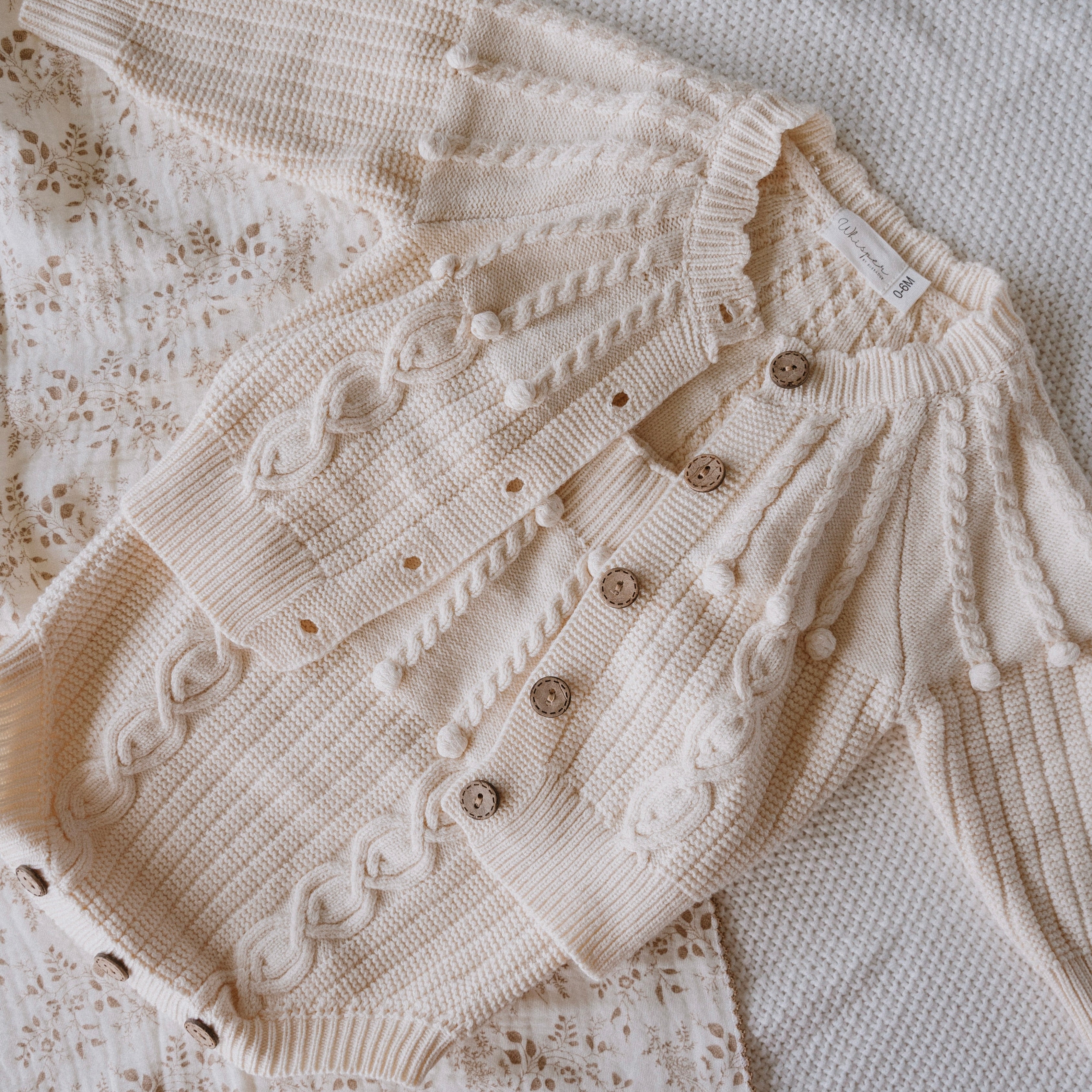 Knitted Cable Cardigan (0-6 Months) - Ivory