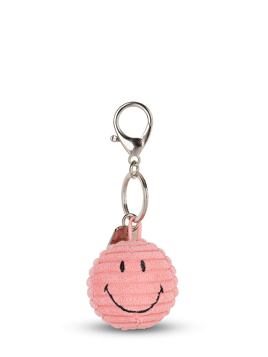 Smiley ECO Corduroy Keychain (4.5cm) - Bubblegum Pink
