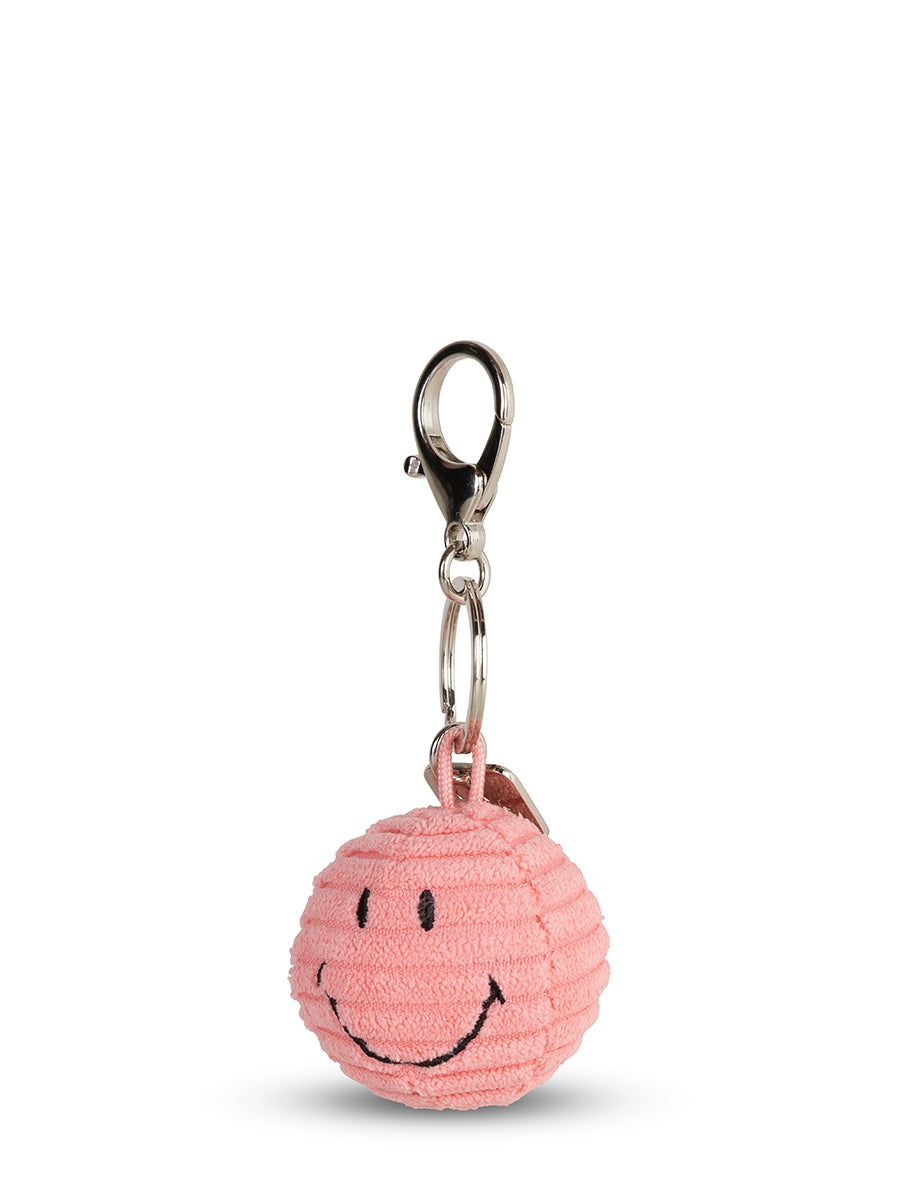 Smiley ECO Corduroy Keychain (4.5cm) - Bubblegum Pink