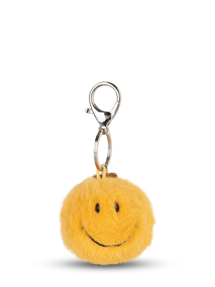 Smiley ECO Fuzzy Keychain (5.5cm) - Yellow