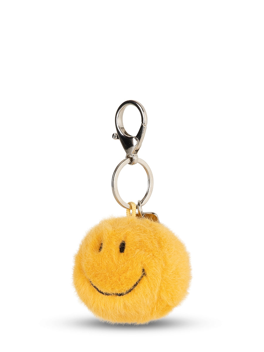 Smiley ECO Fuzzy Keychain (5.5cm) - Yellow