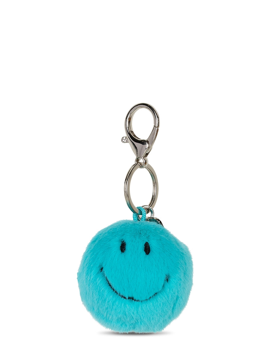 Smiley ECO Fuzzy Keychain (5.5cm) - Teal
