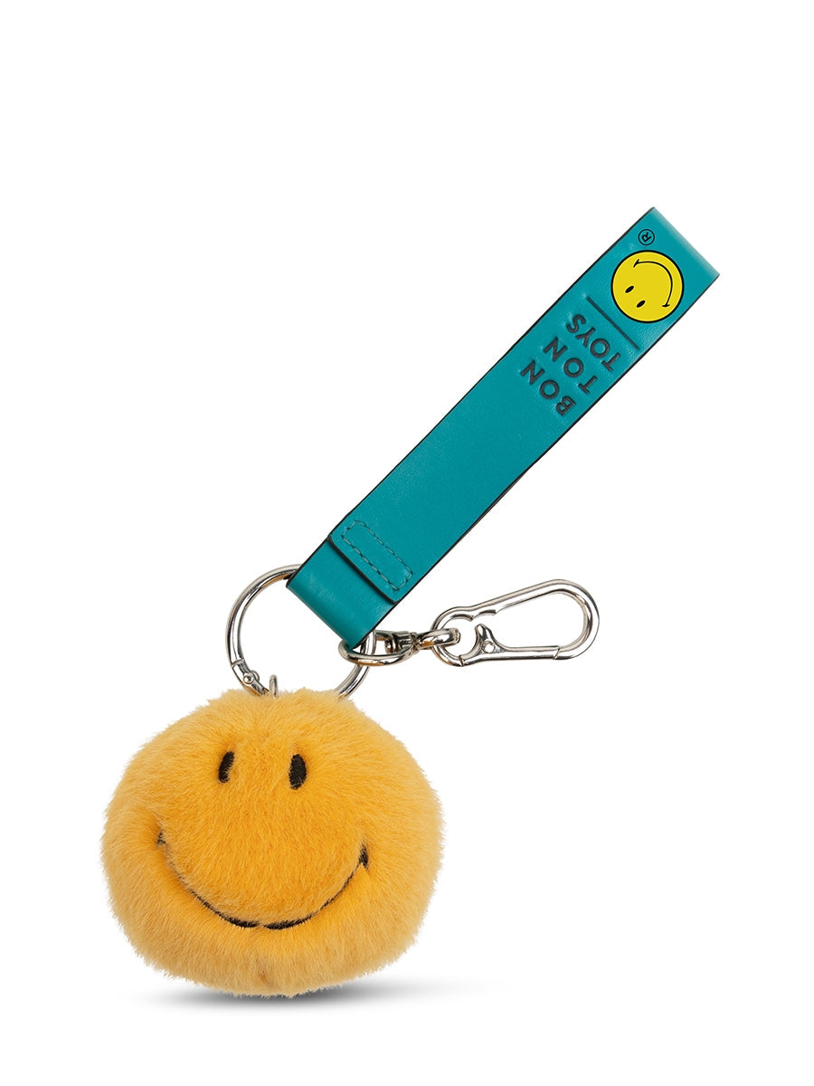 Smiley ECO Fuzzy Bag Charm (7cm) - Yellow