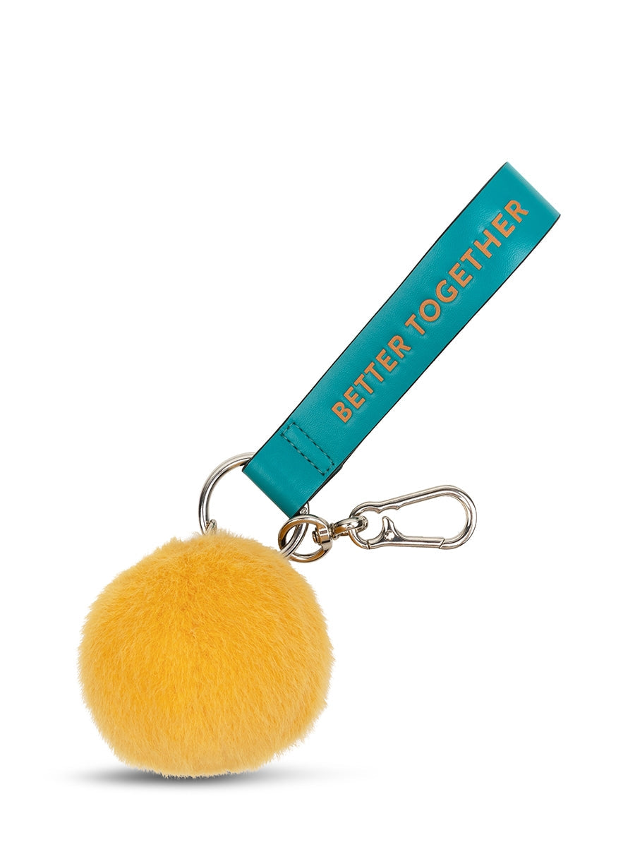 Smiley ECO Fuzzy Bag Charm (7cm) - Yellow