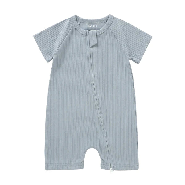 Organic Ribbed Summer Zipsuit - Baby Clothing (0-3 Months) - Bubbadue