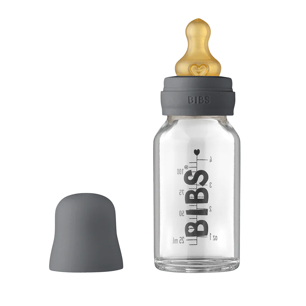 BIBS Baby Glass Bottle Complete Set 110ml - Iron