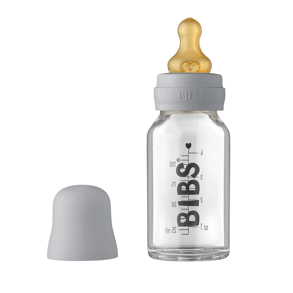 BIBS Baby Glass Bottle Complete Set 110ml - Cloud