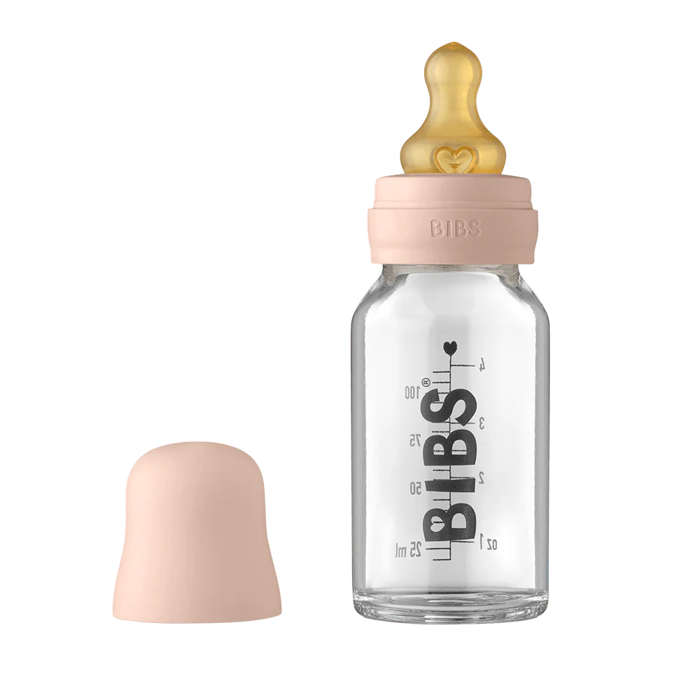 BIBS Baby Glass Bottle Complete Set 110ml - Blush